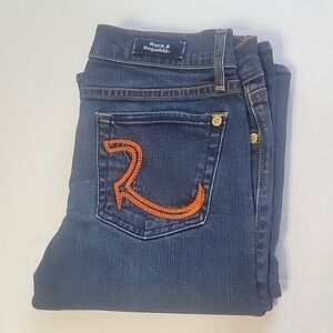 Y2k Vintage Rock & Republic Jeans Orange Rs Pants Dark Wash Sz:28
